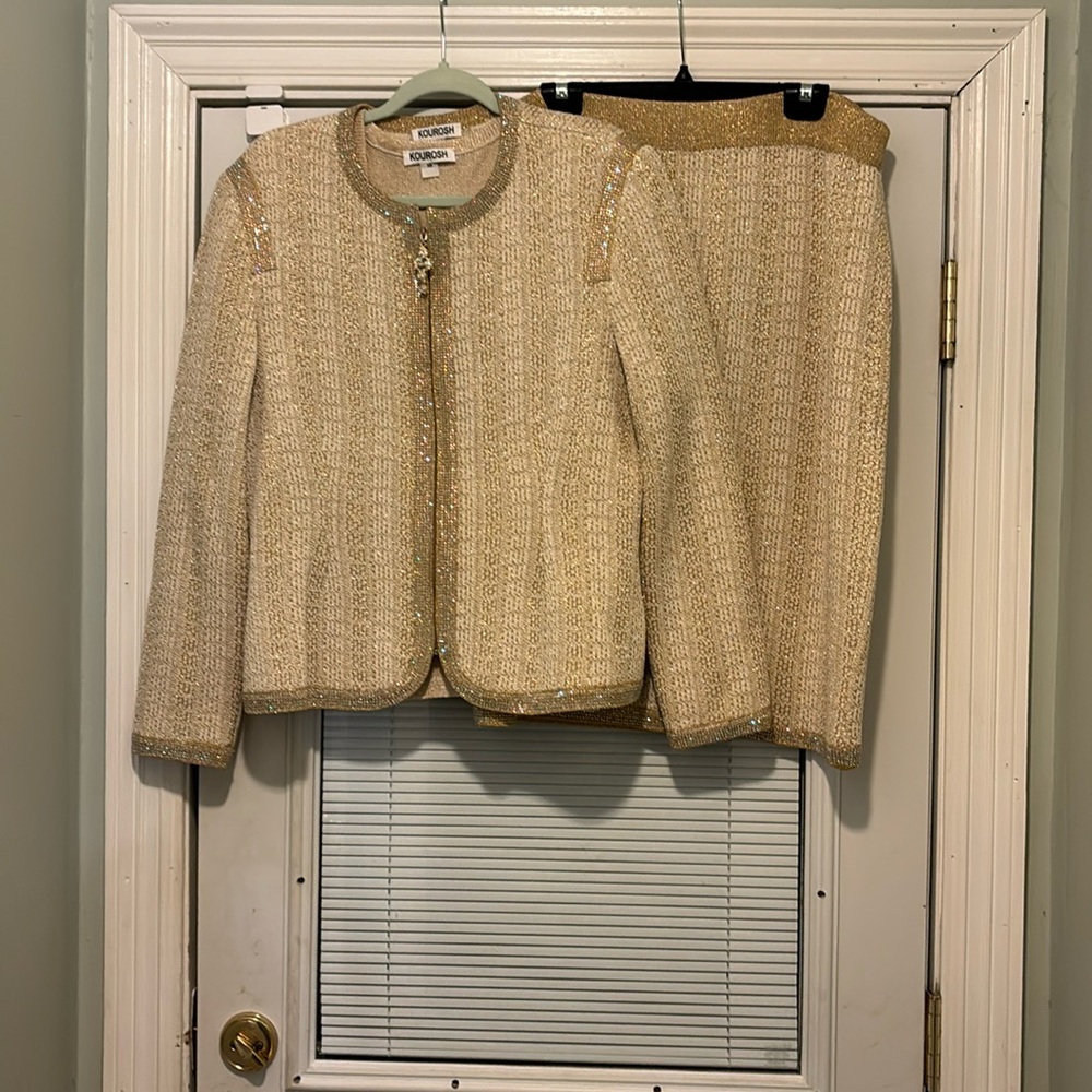 Beautiful, Beautiful Beige and Gold Suit by Kourosh